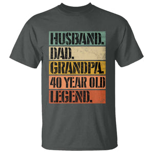 Husband Dad Grandpa 40 Year Old Legend T Shirt Funny 40th Birthday Fathers Day TS11 Dark Heather Print Your Wear
