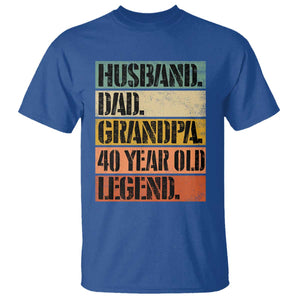 Husband Dad Grandpa 40 Year Old Legend T Shirt Funny 40th Birthday Fathers Day TS11 Royal Blue Print Your Wear