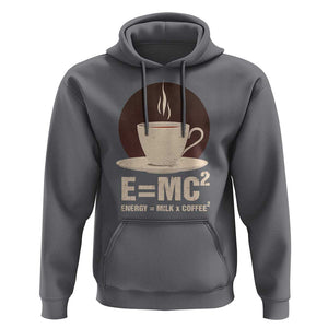 Funny Science Hoodie E=MC2 Energy Milk Coffee Formula TS11 Charcoal Print Your Wear
