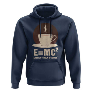 Funny Science Hoodie E=MC2 Energy Milk Coffee Formula TS11 Navy Print Your Wear