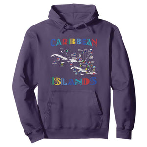 Caribbean Islands Hoodie Caribbean Sea Tour Map Flag TS11 Purple Print Your Wear