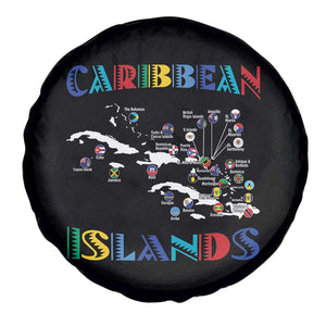 Caribbean Islands Spare Tire Cover Caribbean Sea Tour Map Flag TS11 Print Your Wear