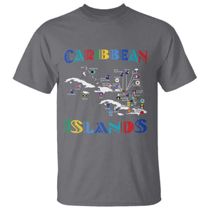 Caribbean Islands T Shirt Caribbean Sea Tour Map Flag TS11 Charcoal Print Your Wear