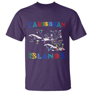Caribbean Islands T Shirt Caribbean Sea Tour Map Flag TS11 Purple Print Your Wear