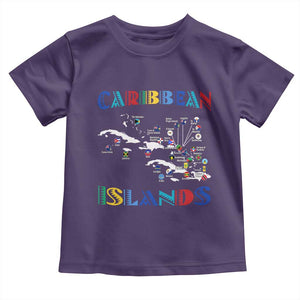 Caribbean Islands Toddler T Shirt Caribbean Sea Tour Map Flag TS11 Purple Print Your Wear