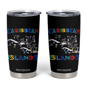 Caribbean Islands Tumbler Cup Caribbean Sea Tour Map Flag TS11 Black Print Your Wear