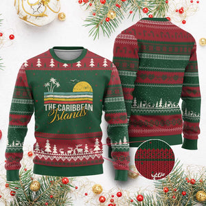 The Caribbean Islands Ugly Christmas Sweater Retro Vacation Beach Caribbean Sea Tour TS11 Red Green Print Your Wear