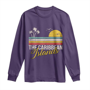 The Caribbean Islands Long Sleeve Shirt Retro Vacation Beach Caribbean Sea Tour TS11 Purple Print Your Wear