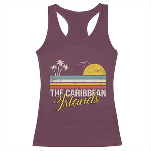 The Caribbean Islands Racerback Tank Top Retro Vacation Beach Caribbean Sea Tour TS11 Maroon Print Your Wear