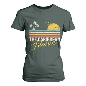 The Caribbean Islands T Shirt For Women Retro Vacation Beach Caribbean Sea Tour TS11 Dark Forest Green Print Your Wear