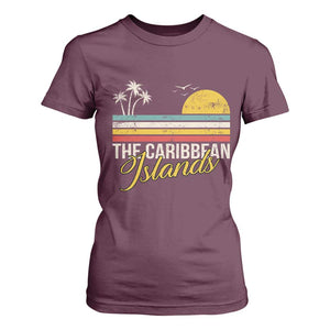 The Caribbean Islands T Shirt For Women Retro Vacation Beach Caribbean Sea Tour TS11 Maroon Print Your Wear