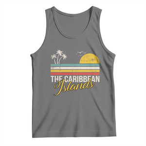 The Caribbean Islands Tank Top Retro Vacation Beach Caribbean Sea Tour TS11 Black Heather Print Your Wear