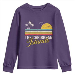 The Caribbean Islands Youth Sweatshirt Retro Vacation Beach Caribbean Sea Tour TS11 Purple Print Your Wear