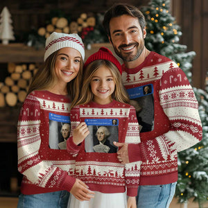 There is Motion At Your Front Door George Washington Meme Ugly Christmas Sweater