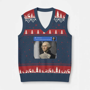 There is Motion At Your Front Door George Washington Meme V-Neck Knit Sweater Vest
