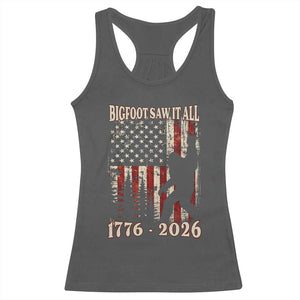 Bigfoot 250th Anniversary USA Racerback Tank Top Bigfoot Saw It All 1776 2026 4th of July