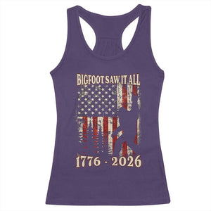 Bigfoot 250th Anniversary USA Racerback Tank Top Bigfoot Saw It All 1776 2026 4th of July