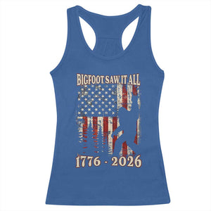 Bigfoot 250th Anniversary USA Racerback Tank Top Bigfoot Saw It All 1776 2026 4th of July