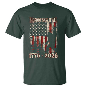 Bigfoot 250th Anniversary USA T Shirt Bigfoot Saw It All 1776 2026 4th of July