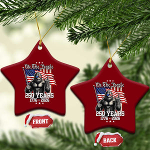 250th Anniversary USA Bigfoot Ceramic Ornament Sasquatch 250 Years Independence