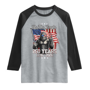 250th Anniversary USA Bigfoot Raglan Shirt Sasquatch 250 Years Independence