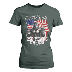 250th Anniversary USA Bigfoot T Shirt For Women Sasquatch 250 Years Independence TS11 Dark Forest Green Print Your Wear