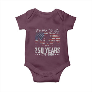 Bigfoot 250 Years American Flag Patriotic 1776 2026 Baby Onesie