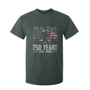 Bigfoot 250 Years American Flag Patriotic 1776 2026 T Shirt For Kid TS11 Dark Forest Green Print Your Wear