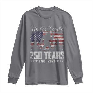 Bigfoot 250 Years American Flag Patriotic 1776 2026 Long Sleeve Shirt TS11 Charcoal Print Your Wear