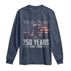 Bigfoot 250 Years American Flag Patriotic 1776 2026 Long Sleeve Shirt TS11 Navy Print Your Wear