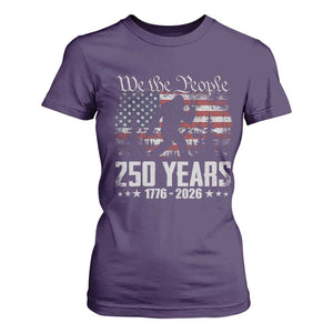 Bigfoot 250 Years American Flag Patriotic 1776 2026 T Shirt For Women