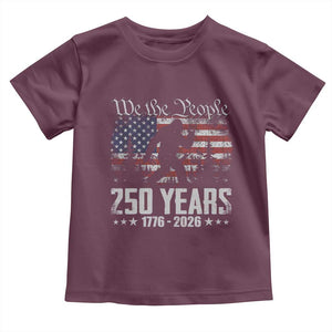 Bigfoot 250 Years American Flag Patriotic 1776 2026 Toddler T Shirt TS11 Maroon Print Your Wear