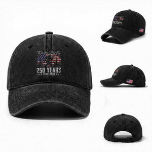 Bigfoot 250 Years American Flag Patriotic 1776 2026 Washed Cotton Baseball Cap