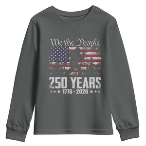 Bigfoot 250 Years American Flag Patriotic 1776 2026 Youth Sweatshirt