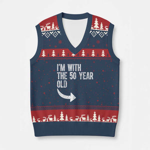 I'm With The 50 Year Old Matching V-Neck Knit Sweater Vest Turning 50 Funny 50th Birthday