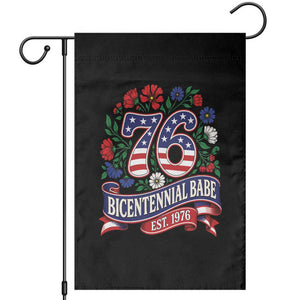 Bicentennial Babe 50th Birthday Garden Flag Vintage 1976 Retro USA Floral
