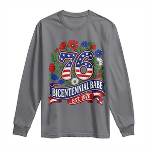 Bicentennial Babe 50th Birthday Long Sleeve Shirt Vintage 1976 Retro USA Floral TS11 Charcoal Print Your Wear