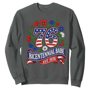 Bicentennial Babe 50th Birthday Sweatshirt Vintage 1976 Retro USA Floral