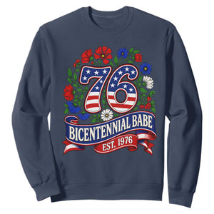 Bicentennial Babe 50th Birthday Sweatshirt Vintage 1976 Retro USA Floral