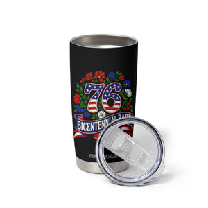 Bicentennial Babe 50th Birthday Tumbler Cup Vintage 1976 Retro USA Floral