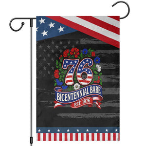 Bicentennial Babe 50th Birthday Patriotic Garden Flag Vintage 1976 Retro USA Floral