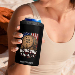 Bourbon Built America 250 Years 4 in 1 Can Cooler Tumbler Patriotic Whiskey 250th Anniversary USA TS11 Print Your Wear