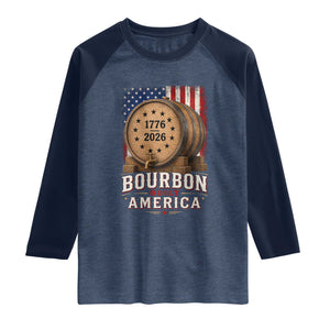 Bourbon Built America 250 Years Raglan Shirt Patriotic Whiskey 250th Anniversary USA