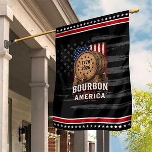 Bourbon Built America 250 Years Patriotic Garden Flag Patriotic Whiskey 250th Anniversary USA