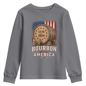 Bourbon Built America 250 Years Youth Sweatshirt Patriotic Whiskey 250th Anniversary USA