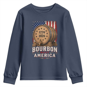 Bourbon Built America 250 Years Youth Sweatshirt Patriotic Whiskey 250th Anniversary USA