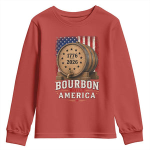 Bourbon Built America 250 Years Youth Sweatshirt Patriotic Whiskey 250th Anniversary USA
