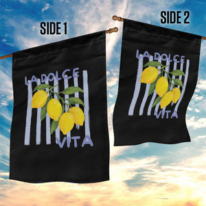 La Dolce Vita Lemon Italian Summer Garden Flag Blue Striped TS11 Print Your Wear