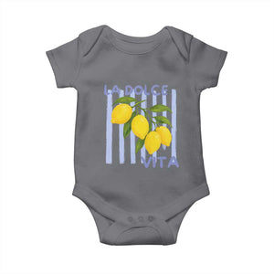 La Dolce Vita Lemon Italian Summer Baby Onesie Blue Striped TS11 Charcoal Print Your Wear