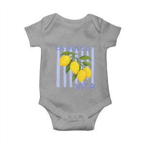 La Dolce Vita Lemon Italian Summer Baby Onesie Blue Striped TS11 Sport Gray Print Your Wear